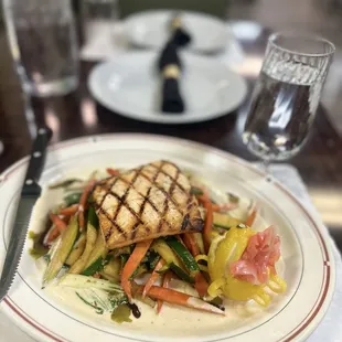 Aioli Salmon with double veggies for sides