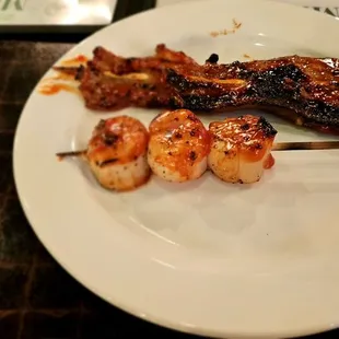 Scallops, Liempo ( filipino bbq grilled pork belly )