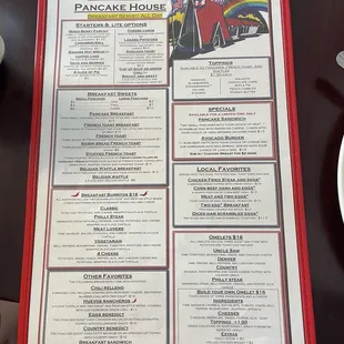 Breakfast menu