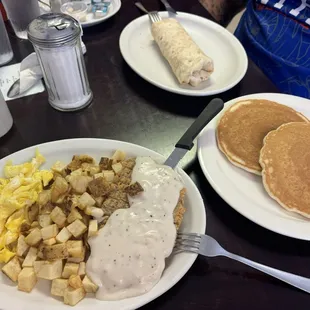 Meat Lover's Burrito and Chicken Fried Steak