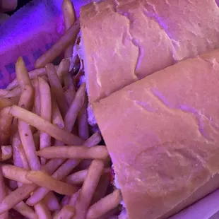 Philly Cheesesteak and fries