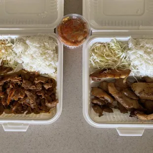 Pork Bulgogi, Kim Chee (4 oz), BBQ (Teri) Chicken