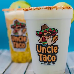 two cups of mexican street food