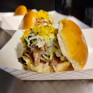 Slider Trio - Brisket  - Pulled Pork - Pulled Chicken