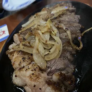 Ribeye and onion