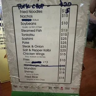 Food menu