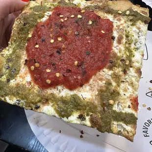 Grandma Pesto Pizza Slice - Slice