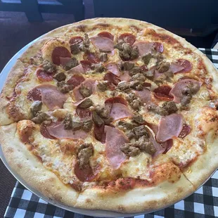 All meat pizza