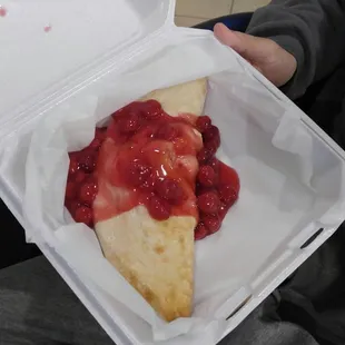 Cherry cheesecake calzone