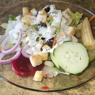 Side salad with ranch.