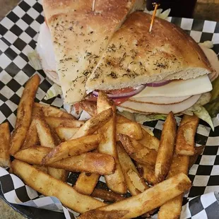 The famous turkey sandwich with fries. Was pretty good.