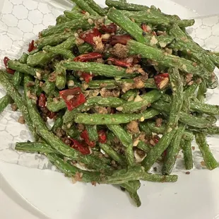 Green beans w/ garlic sauce. Sooo good