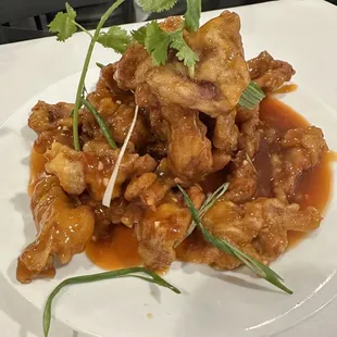 Sweet &amp; Sour Pork! The pork is sliced thin &amp; the sauce is tasty.