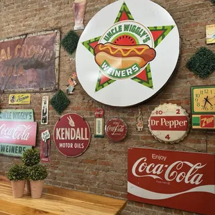 Great nostalgic decorations and vinyl records everywhere!