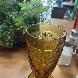 Pretty water and tea glasses