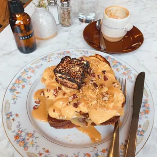 Yummy French toast and cortado