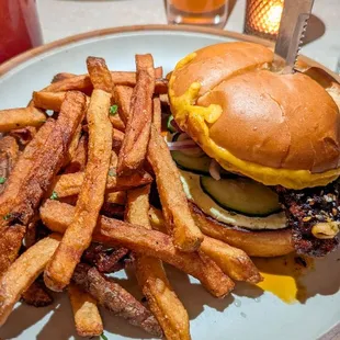 Chili Crisp Fish Sandwich with handcut fries