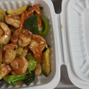 Prawns with mixed vegetables