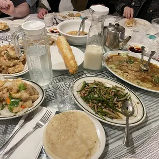 Stir-Fired Sauerkraut with Vermicelli &amp; Pork, Northern Style Clear Noodle, Home Made Flour Soup with Pork, Crispy Fried Pork &amp; Green Pepper