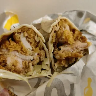 Inside of the Asian Chicken Wrap