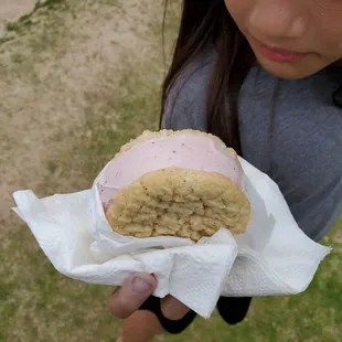We snagged the last strawberry sandwich!