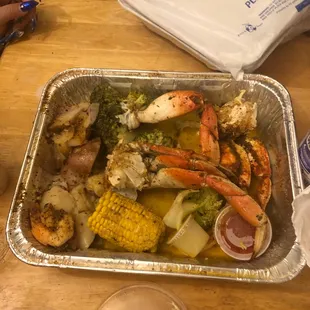 a tray of food on a table