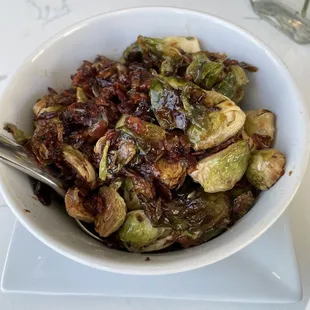 Honey lavender bacon Brussels. Some of the best Brussels I've ever had!