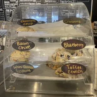 a display of baked goods