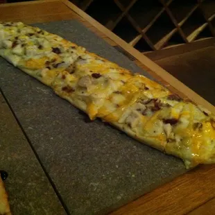 Chicken,Bacon, Mustard, Two-Cheeses Flatbread