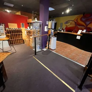 Ramp to register and bar area