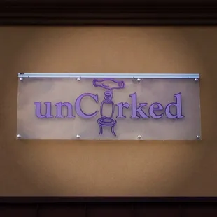 a sign for uncorked