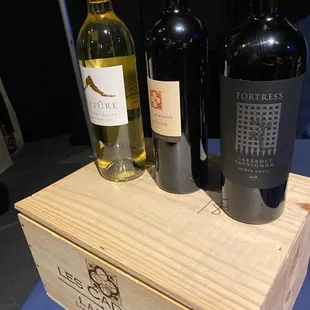 three bottles of wine