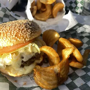 Waygu burger &amp; fries