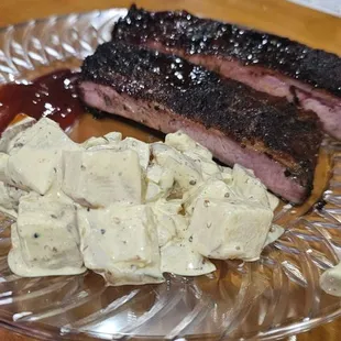 Pork Ribs and kicked up potato salad