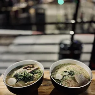 Belly of the Beast Ramen (left) - Underbelly Ramen (right)