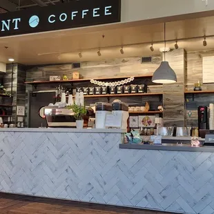 the counter and coffee bar