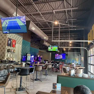 The view of the arcade from our table.