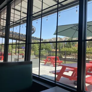 Outdoor seating was available as well but it was just too hot to sit outside!