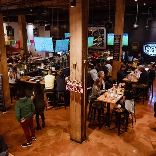 people eating and drinking