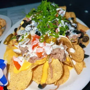 Kalua Pork Nachos (subbed fries for tortilla chips)