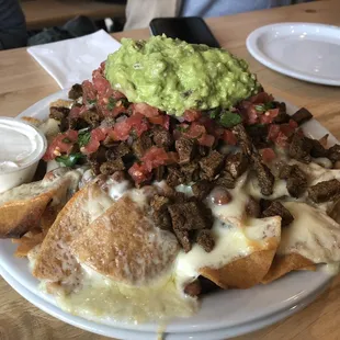 Nacho with carne asada