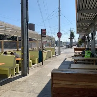 Sidewalk and outside seating