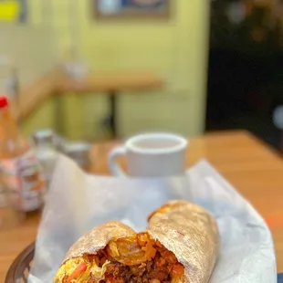 La Bomba Breakfast Burrito &amp; Local Coffee is what's up!