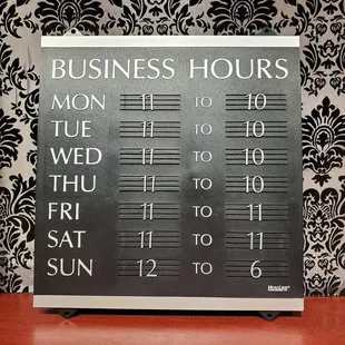 business hours on a black board