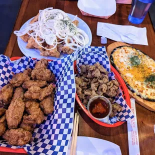 1/16/2023 - Creamy Onion Chicken, Honey Garlic Chicken, Fried Gizzards, and Corn Cheese