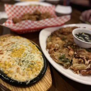 Cheese Corn and Seafood Pancake