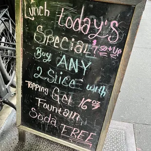 Menu special.  Seen 2/2023