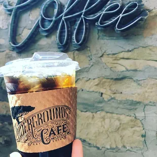 Iced coffee made with 48 hour cold steeped espresso for a smooth and exceptional flavor!