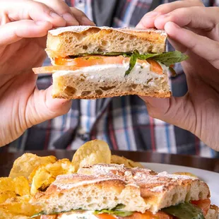 Honey goat cheese caprese on Sourdough
