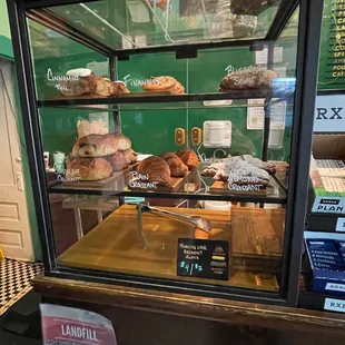 Pastry case - definitely grab the financier and the blueberry scone!